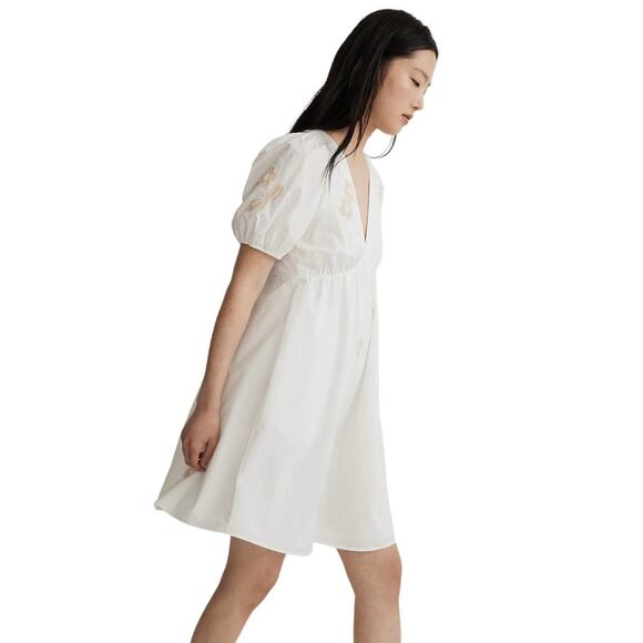 MADEWELL Annamarie Floral Applique Puff Sleeve Mini Dress - Picture 3 of 9